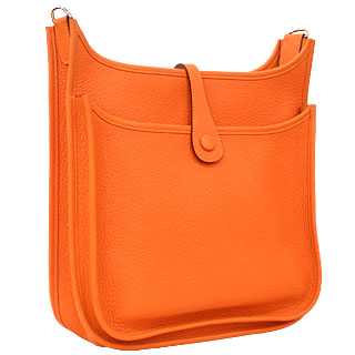 Replica Hermes Evelyne3 PM Silver Hardware Orange Clemens On Sale